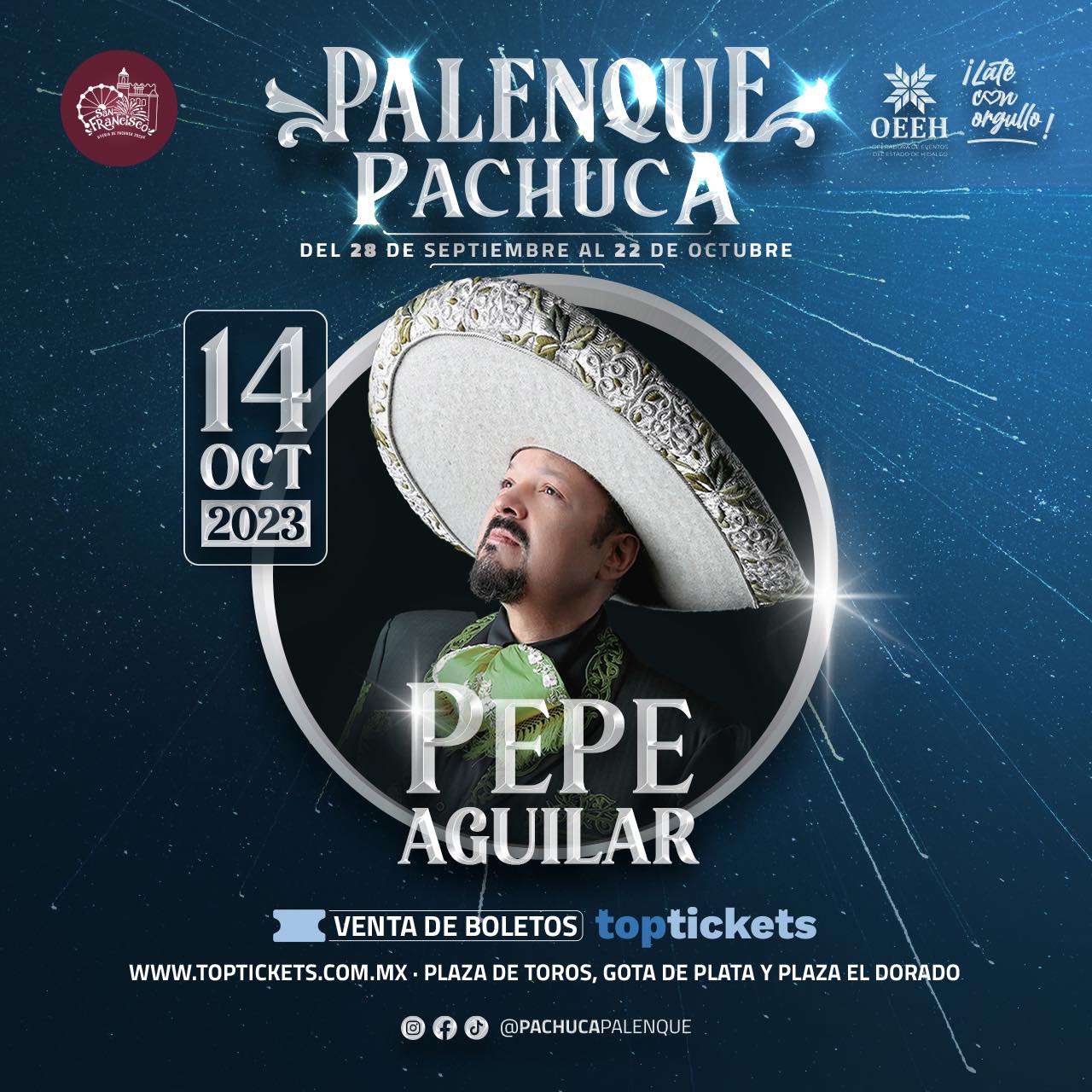 boletos pepe aguilar palenque pachuca 2023