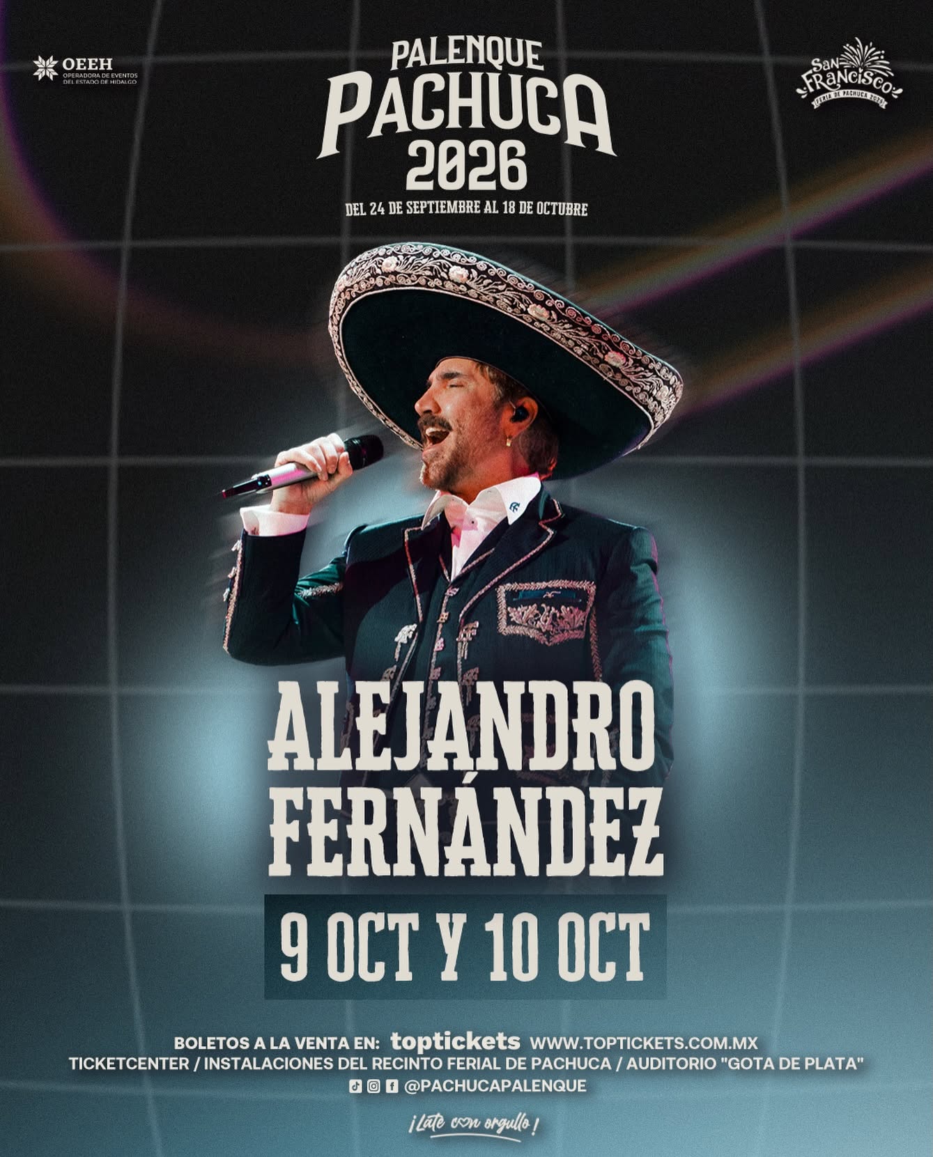 boletos alejandro fernández palenque pachuca 2026