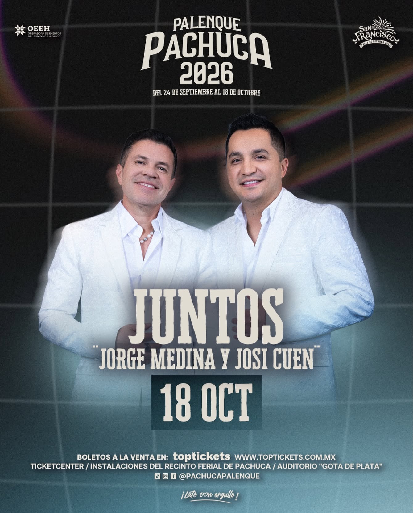 boletos jorge medina josi cuen palenque pachuca 2026