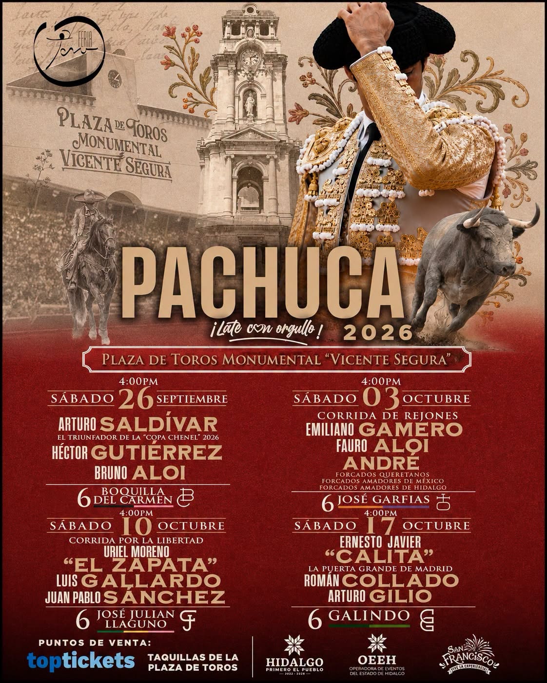 corrida de toros feria pahuca 2026